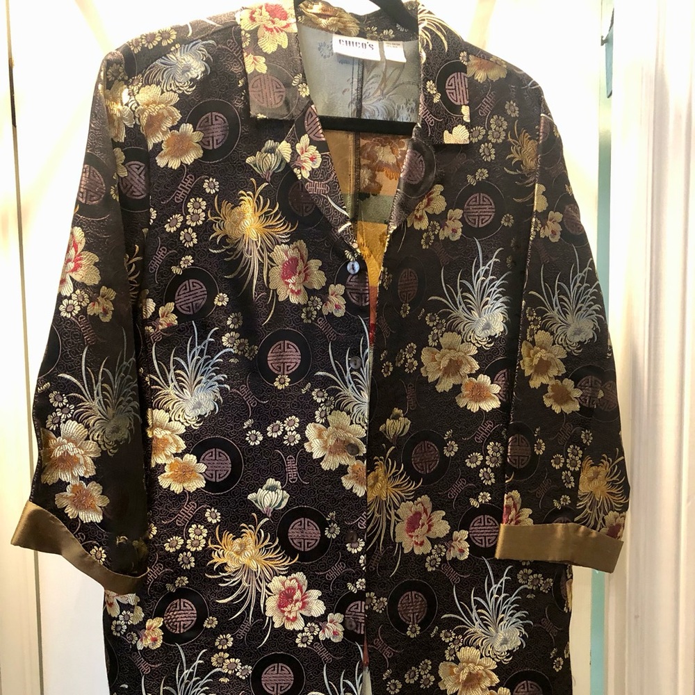 Chico’s Vintage Asian print blazer Size Large